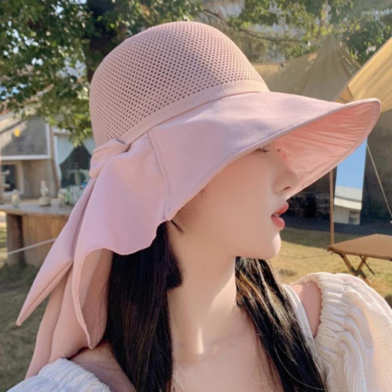 

Wide Brim Hats Lady Summer Cap Bow Decor Fisherman Hat Outdoor Travel, Khaki