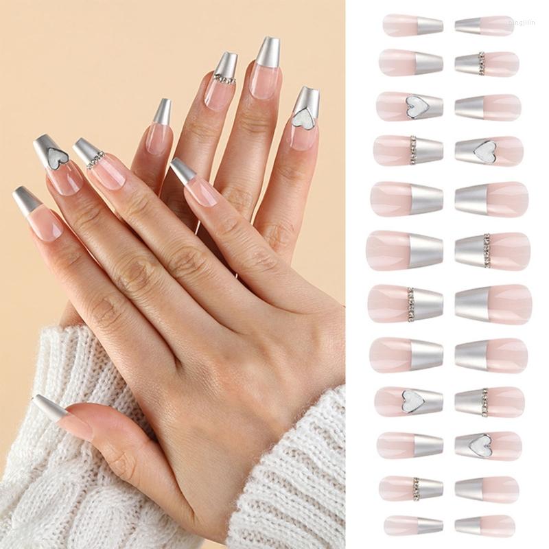

False Nails E8BB Long Coffin Press On Nail Full Cover Fake Tips