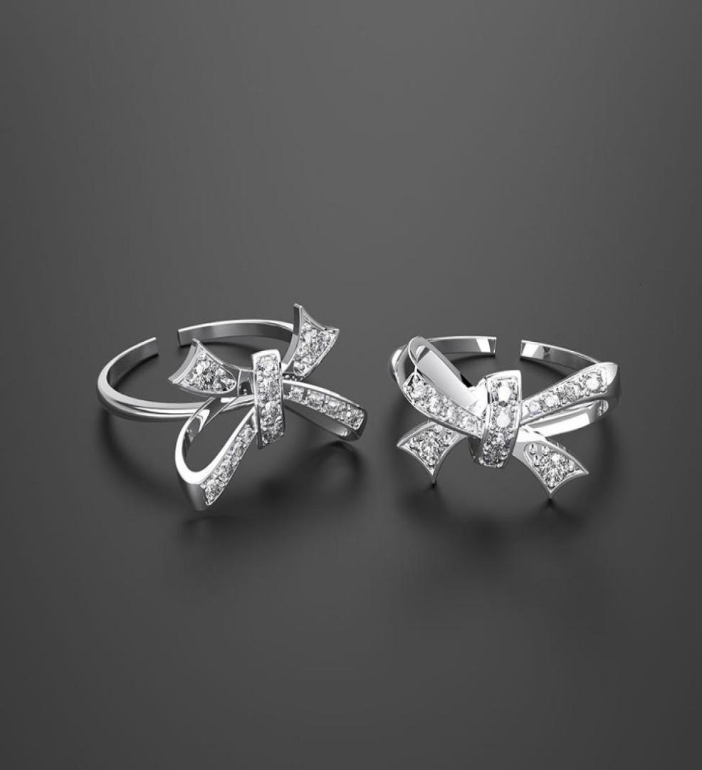 

HBP fashion luxury new Bow Ring women inlaid zirconium highend exquisite Jewelry from Japan and South Korea1232154
