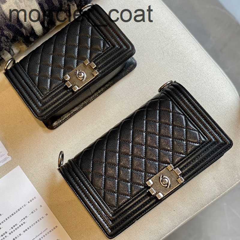 

Shoulder Bags Small Boy Channel Black Handbag Sling Side Bag Calfskin Silver Gold-Tone Metal Adjustable Chain Purse Metal Lock Gabrielle Quilted For Women 25 20cm, 20cm caviar black+gold chain