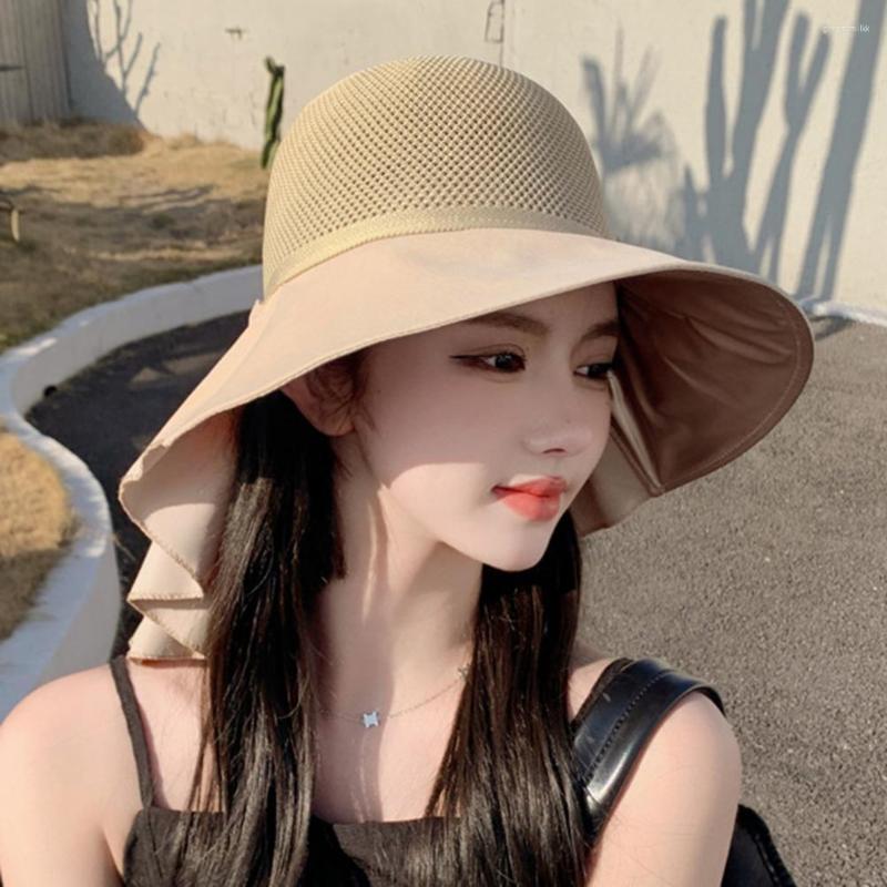 

Wide Brim Hats Women Fisherman Hat Hollow Out Lady Summer Cap Neck Shawl Sun, Black
