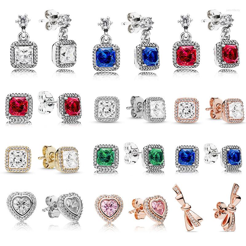 

Stud Earrings 2023 Est Luxury Silver Color Crystal Zirconia Brand Elegant For Women Couple Jewelry Wholesale