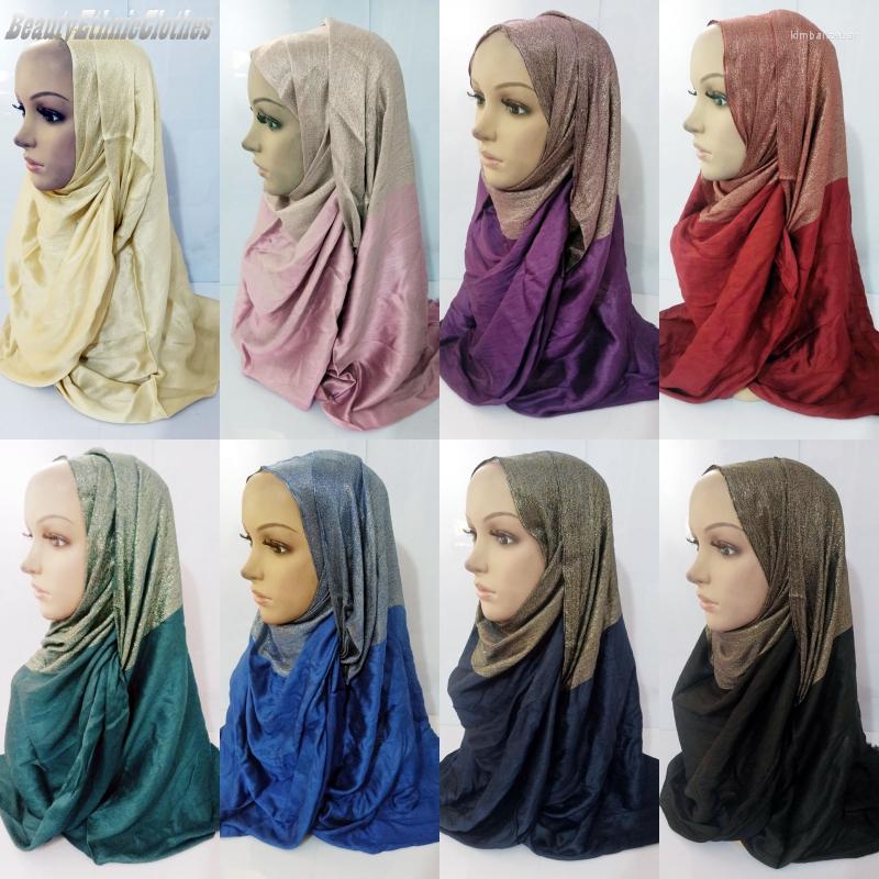 

Scarves Glitter Lurex Long Scarf Hijab Headband Wrap Shawls Shayla Stoles Muslim Arab Women Headwear 170 70cm