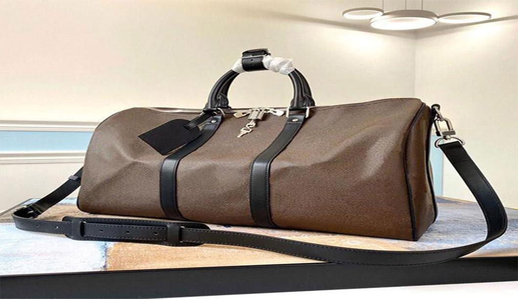 

luxury handbags large capacity Brand womens travel bags Leather Fashion High Quality Designer men shoulder duffel bag on luggage b1362067, Dark grey