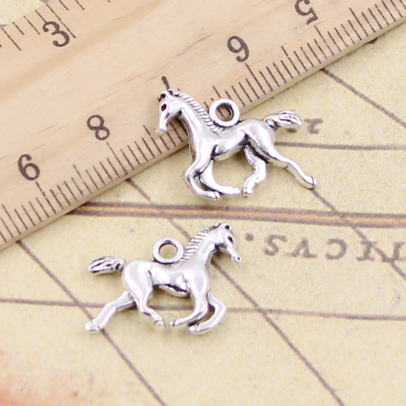 

20pcs Charms Running Horse 22x15mm Tibetan Bronze Silver Color Pendants Antique Jewelry Making DIY Handmade Craft