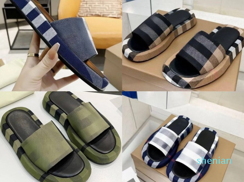 

2023 Men's and Women's couple Style Sandals Designer Sandals Indoor and Outdoor Summer Checkered Comfort Flat Slippers, As shown in the picture