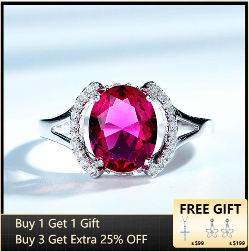 

DY Women039s Rings 925 Sterling Silver Jewelry Ring With Oval Gemstone Blue Sapphire Red Ruby Green Emerald CZ Ring Wedding Gif5961453