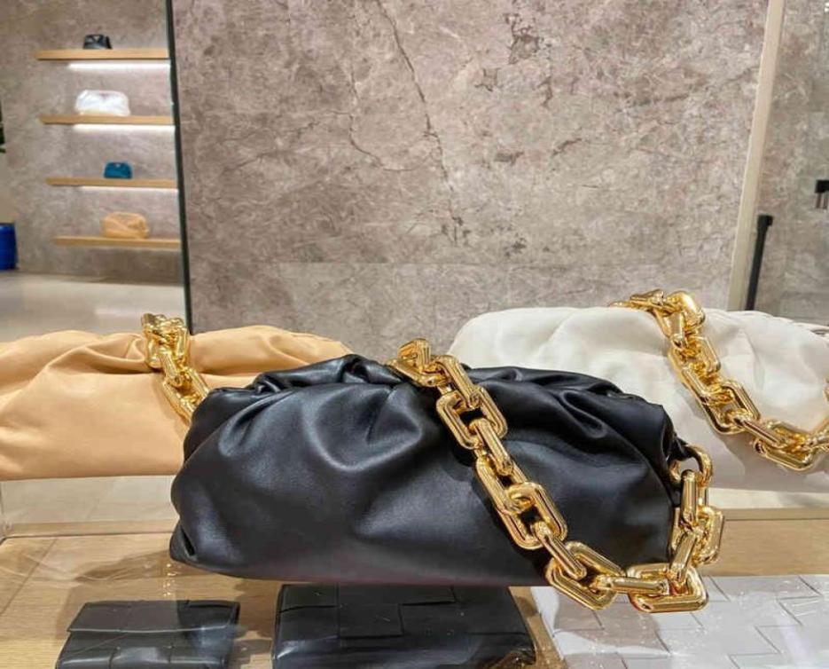 

Designer bags Handbag Venetas Bottegas Women039s Chain Pocket Thick Cloud Shoulder Crossbody7162700, Orange