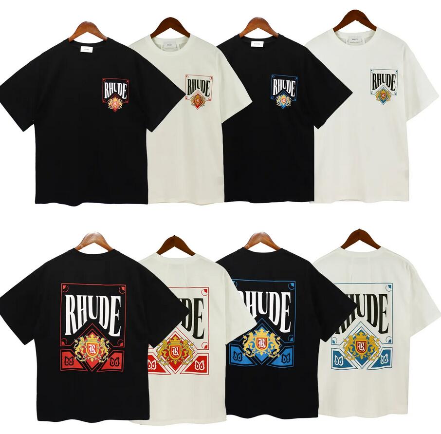 

Designer Shirts Summer Mens T-Shirts Womens RhudeS Designers For Men tops Letter polos Embroidery tshirts Clothing Short Sleeved tshirt Large Tees Oversized, Add postage