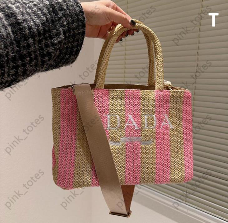 

Womens Handbag Designer Tote Bag Handbags Straw Weaving Shopping Totes For Women Fashion Stripe Shoulder Bags Cross Body Totes 6 C2247818, Beige
