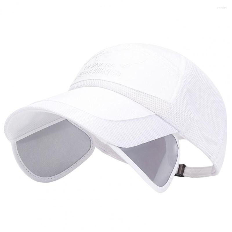 

Ball Caps Baseball Hat Breathable Adjustable Extended Brim Anti-UV Embroidery Design Summer Outdoor Sport Visor, White