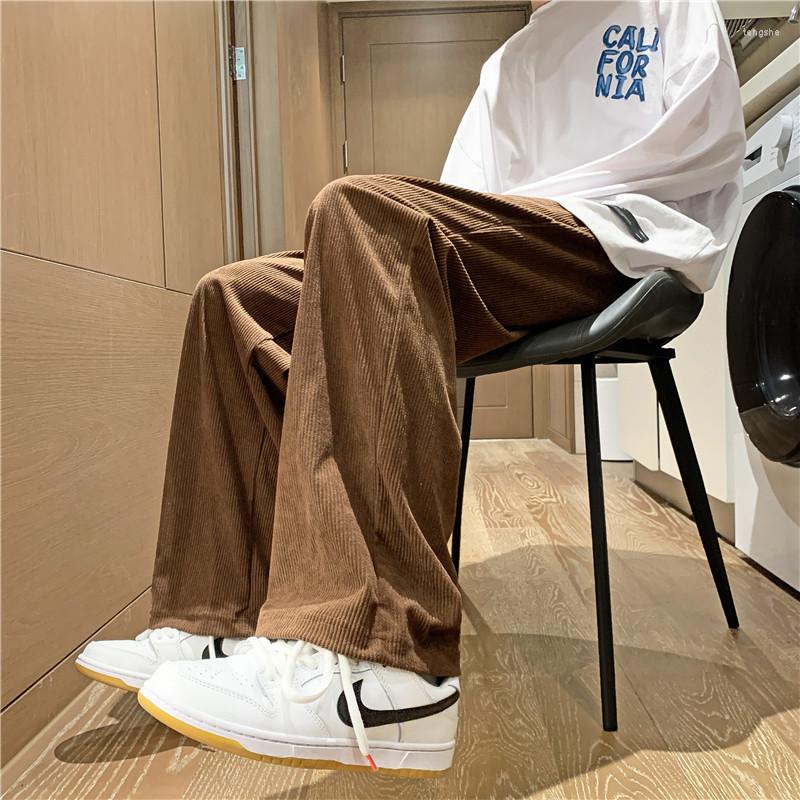 

Men's Pants 2023 Fashion Men's Streetwear Wide Leg Men Casual Sport Sweatpants Joggers Long Staight Loose Trousers T166, Khaki