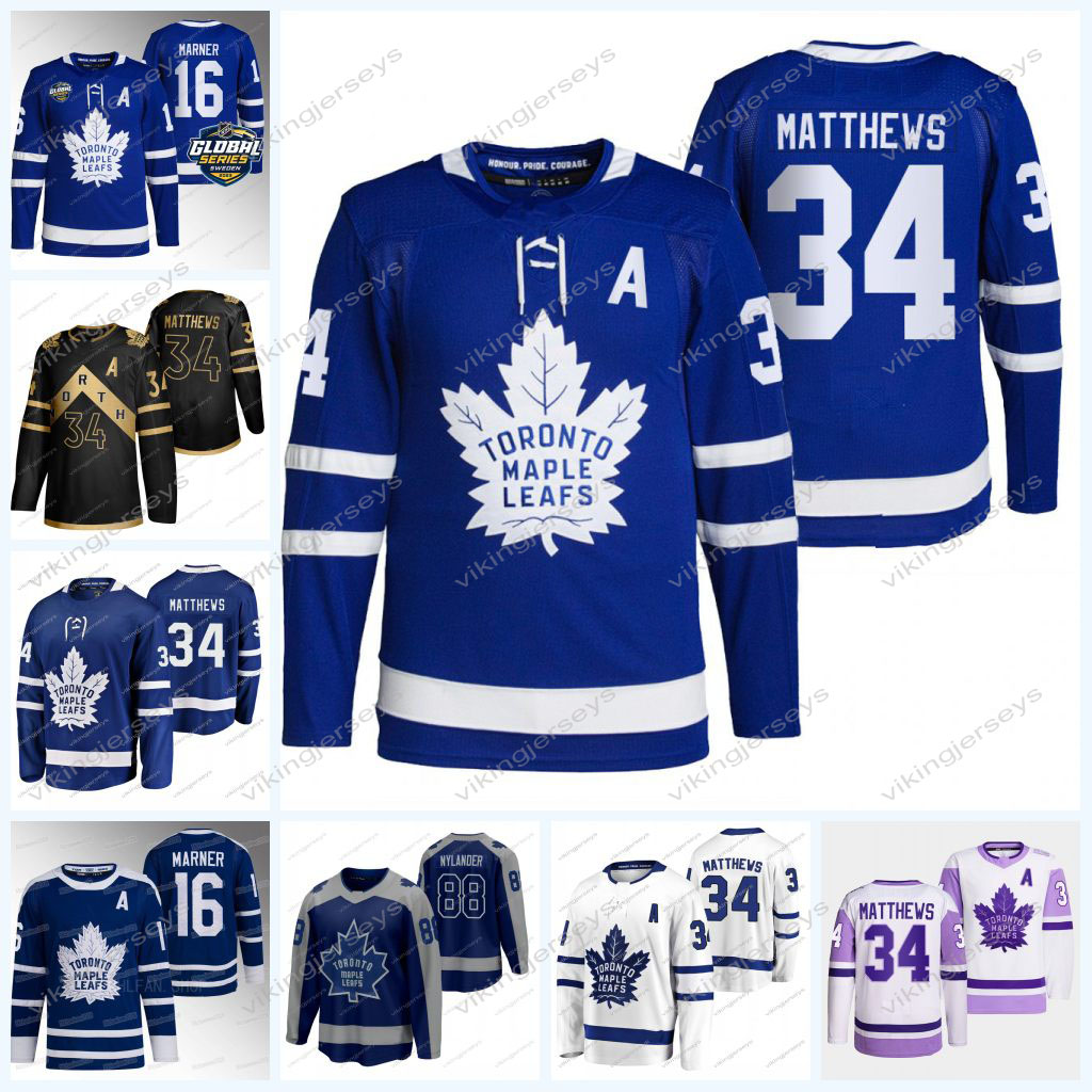 

Auston Matthews Maple Leafs Hockey Jersey Toronto Alexander Kerfoot Mitchell Marner William Nylander Ryan O'Reilly John Tavares TJ Brodie Michael Bunting Jarnkrok, Black