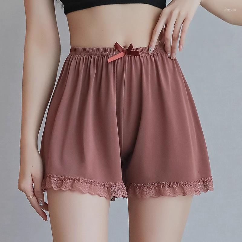 

Women's Panties Safety Pants For Women Wearing Summer Ice Bow And Lace Loose Bottom Shorts Short, Black