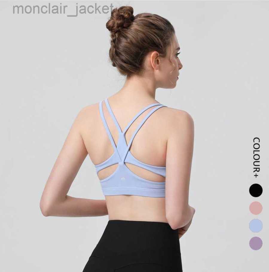 

Desginer Lulus Lemon Summer New Female Yoga Suit Beautiful Back Bra Fitness Exercise Shockproof Gathered Elastic Quick Drying Underwear Vest, Black