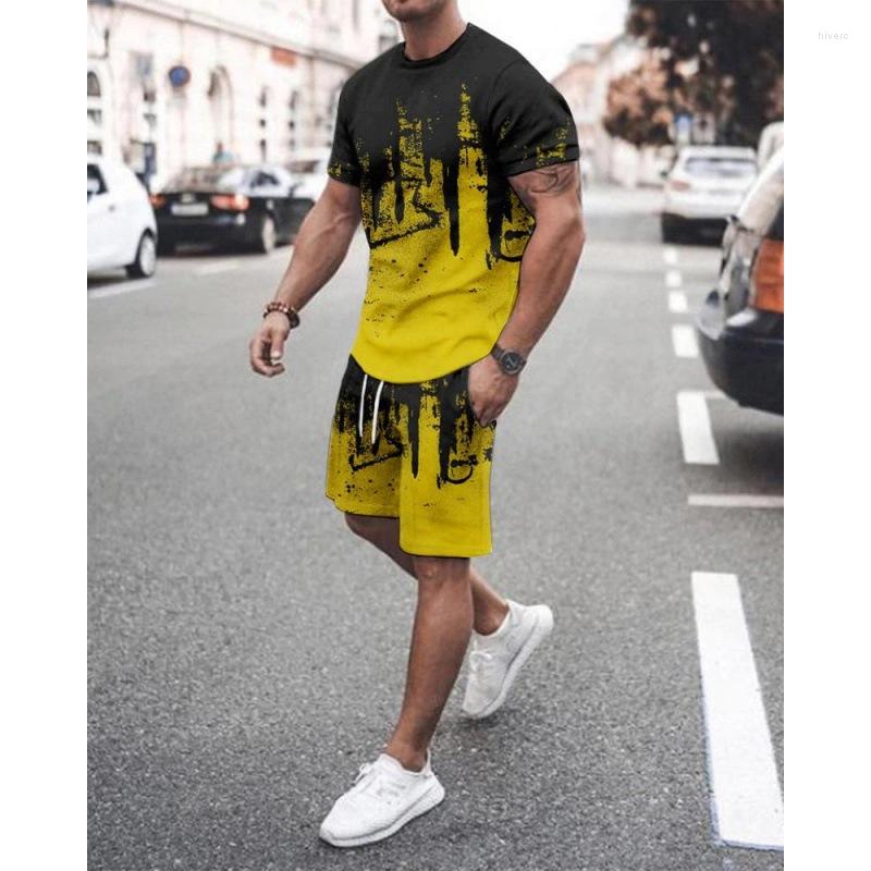 

Men's Tracksuits Men Summer Tshirt Beach Shorts Plus Size 2 Piece Sets Causal Sportswear Man Breathable Male Suit Clothing Shirt