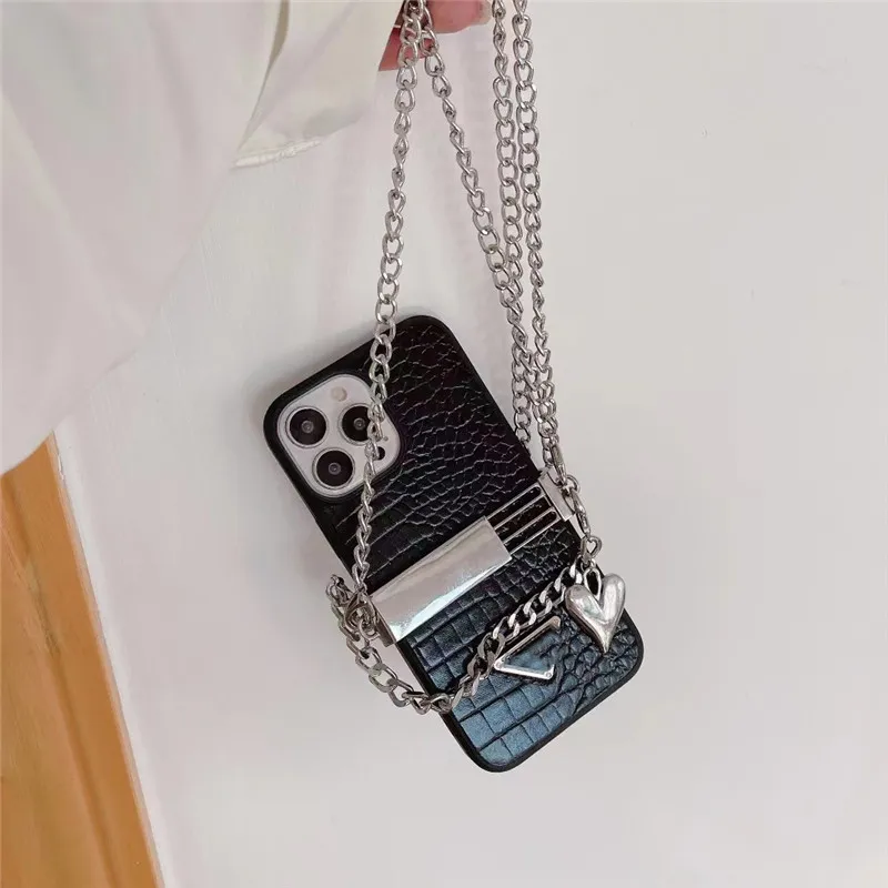 

Luxury leather designer Cover Clip Detachable Metal Lanyard Chain phone cases For iPhone 14plus 14promax 13pro 13 12 12promax 11 Pro Max XS X XR Phone Cases F123, #6case with chain