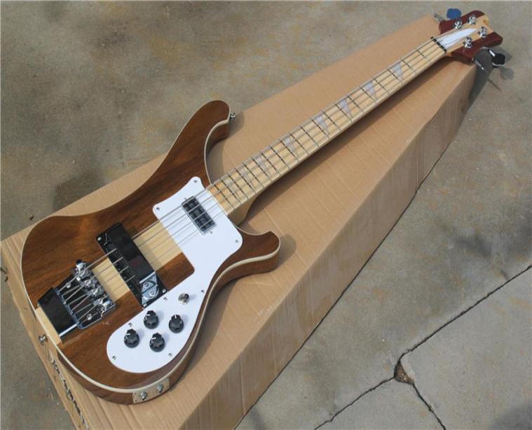 

Factory Custom Brown Walnut Electric Bass Guitar with 4 StringMaple FretboardNeckThruBodyCan be customized2858108