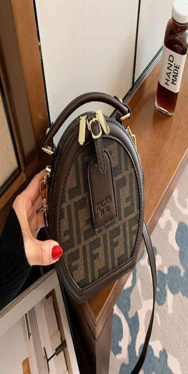 

60 OFF trendy bags 2022 New Designer Handbags FD round printing slant cross bags portable for women5622718, Brown