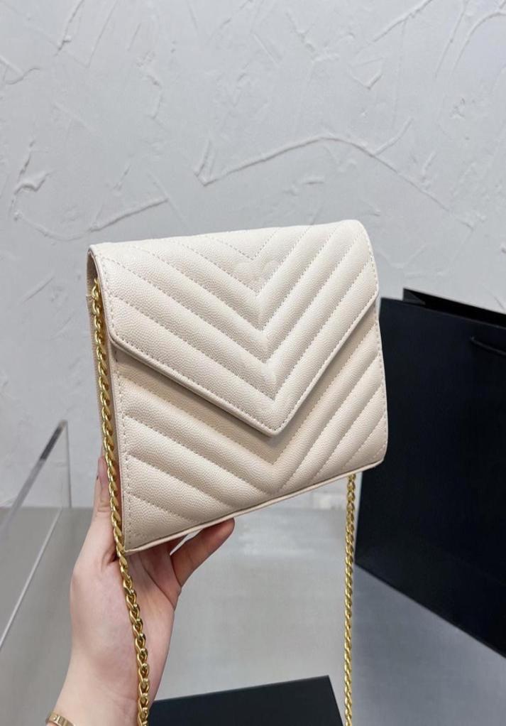 

Shoulder Bags Fashion Chain Lady Shoulder Crossbody Bag Genuine Leather Clutch For Women Classic Designer Caviar Handbag Shopping 2940008, Army green