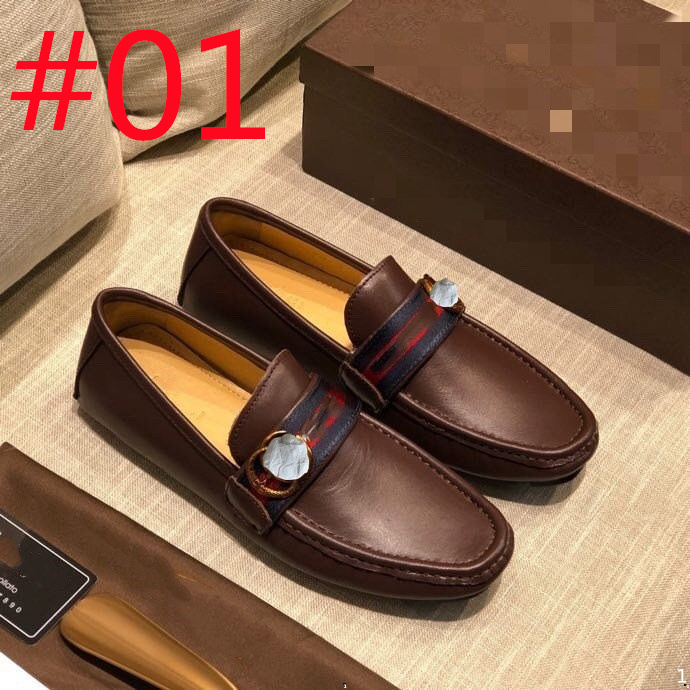 

Men's Leather Shoes Dress Slip on Male Shoes Luxury Designer Shoes Party Wedding Footwear Men Loafers, #13
