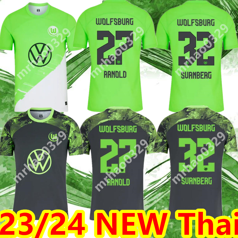 

23 24 Wolfsburg soccer jersey 2023 2024 Home GINCZEK STEFFEN shirts Away ROUSSILLON MEHMEDI MBABU BROOKS ARNOLD WEGHORST football uniform