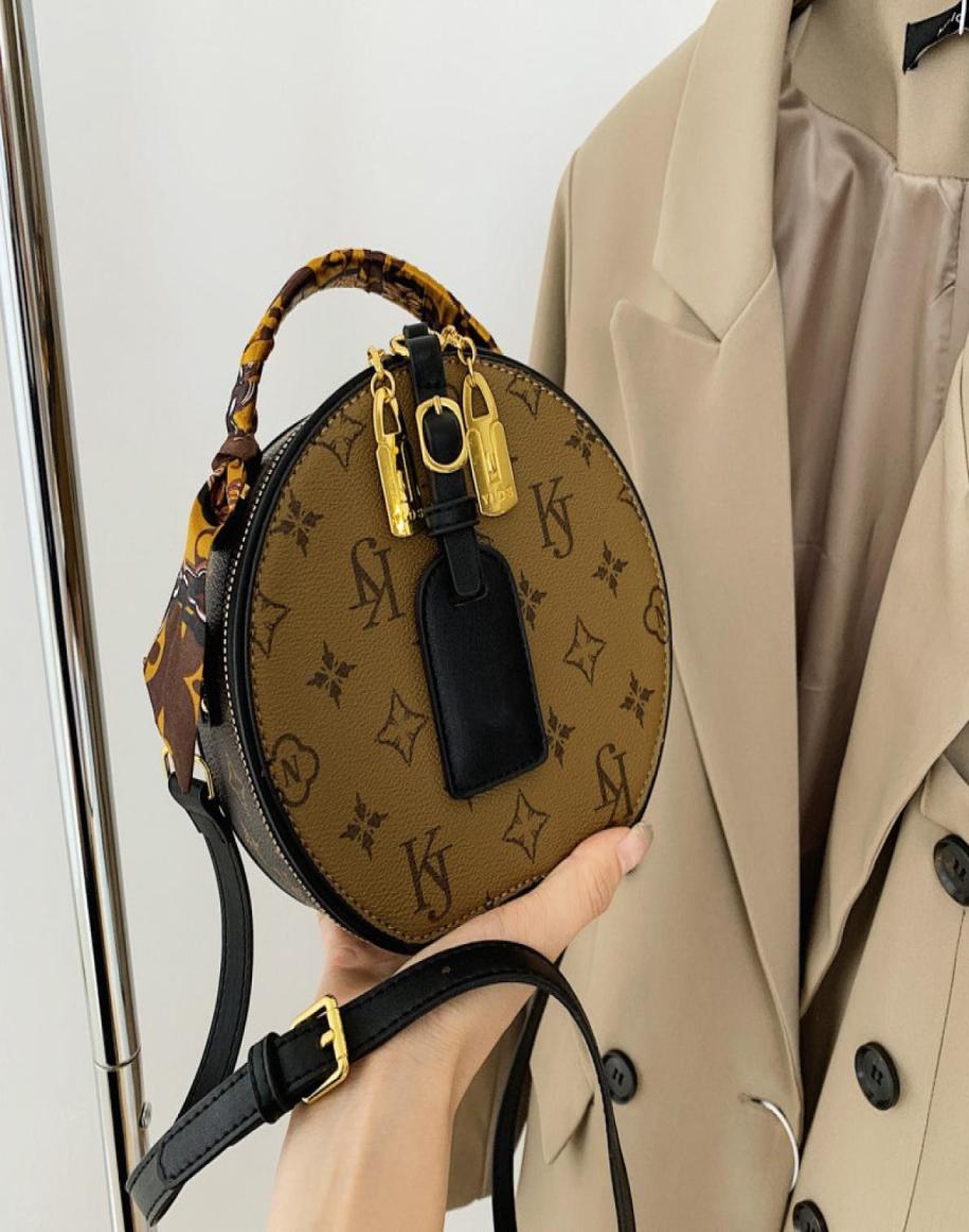 

Luxury Desiginer Bags Fashion Round Cake PU Handbag Retro Diagonal Classic Packs Printed Handbags Crossbody Shoulder Bag Fanny Wal1911111, Red