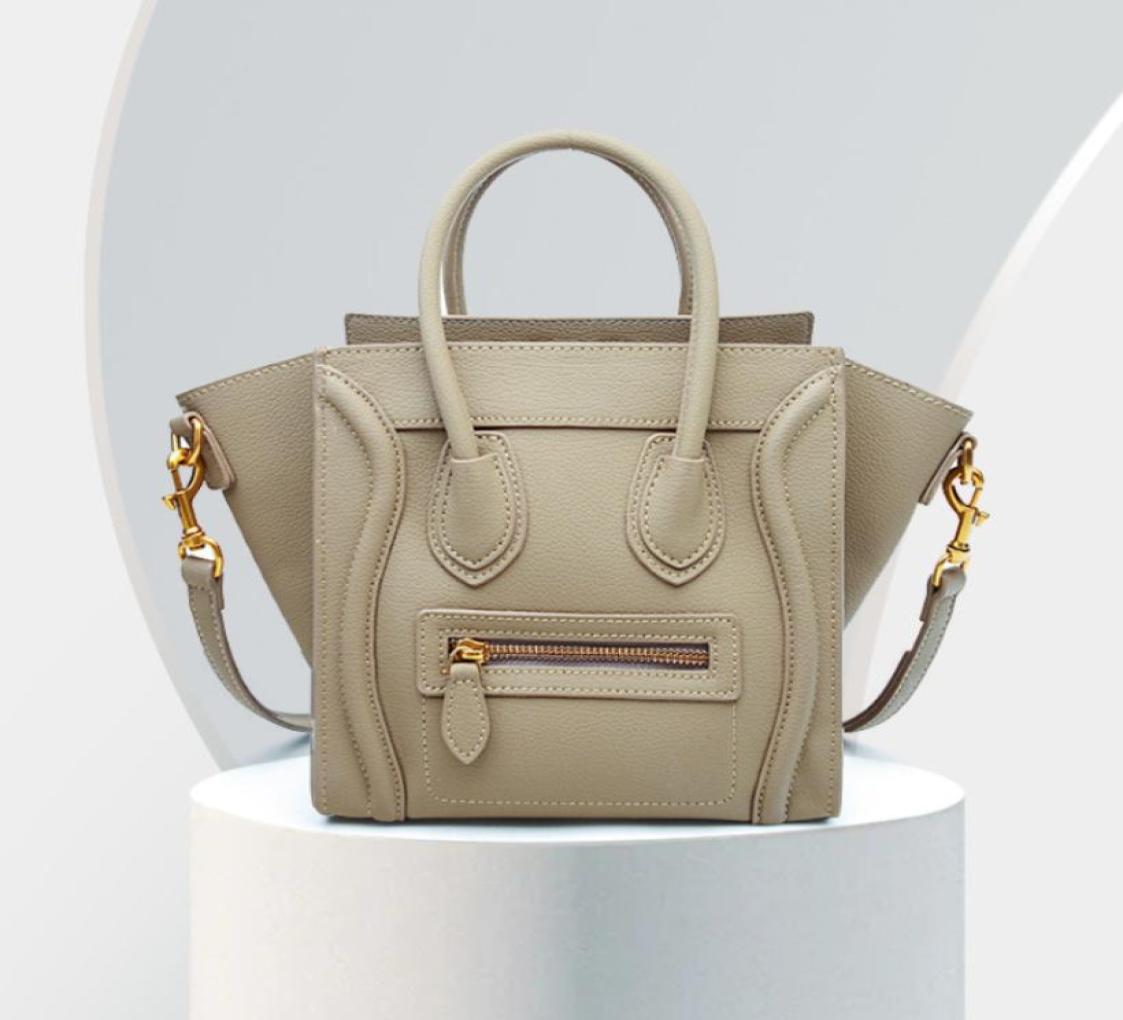 

Leather women039s bag highgrade smiling face bag wings fashion temperament Single Shoulder Messenger Handbag7395339, Beige