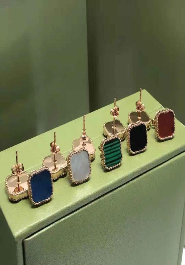 

Fashion Earrings Clover Stainless Earring Simple Design for Woman Classic 5 Color High Quality with BOX1574428