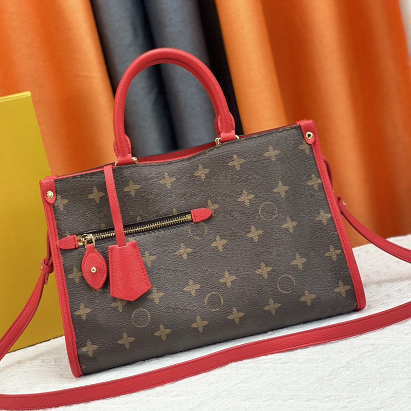 

Designer Bag Womens Fashion Large Capacity Tote bag #43433 Classic Printed Shoulder Bag Vintage Leather Crossbody Bag Womens Temperament Bag, Color 1