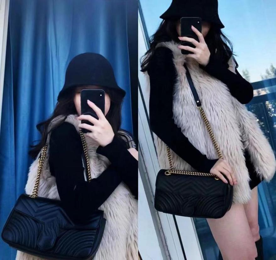 

designers bags Women Shoulder bag marmont handbag Messenger Totes Fashion Metallic Handbags Classic Crossbody Clutch2492240, Ivory