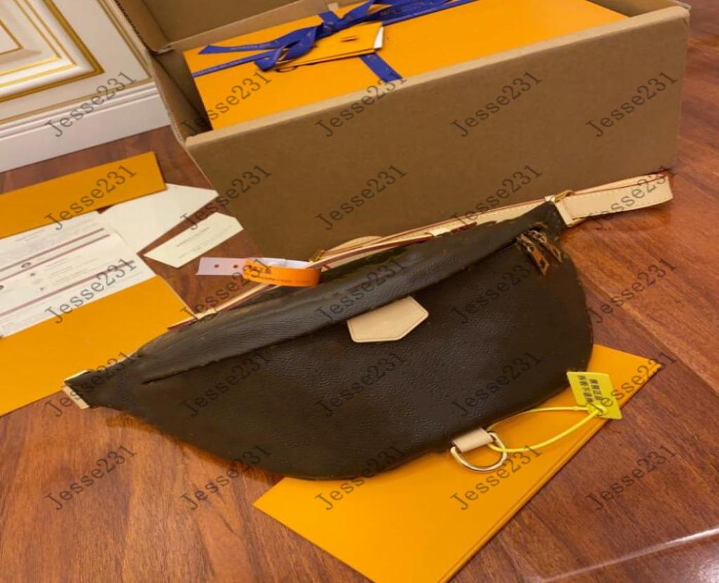 

Fashion Designer Waist Bags Leather Brown Flower bum bag Handbag womens crossbody Bags Fanny Packs Famous Double zipper Bumbag han6190333, Sky blue