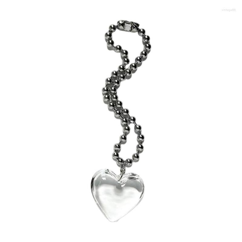 

Chains Color Y2K Shiny Peach Heart Necklace Aesthetic DIY Love Women Jewellery 57BD