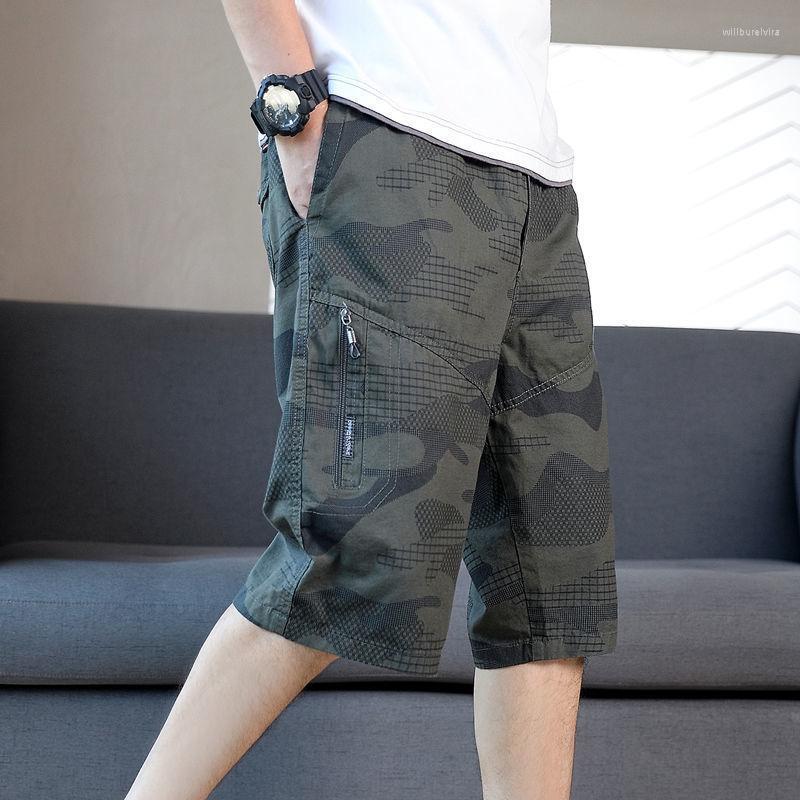 

Men's Pants Summer Cotton Beach Trousers Shorts Comfortable Breathable Mens Casual Short Camouflage Trouserswork, Photo color