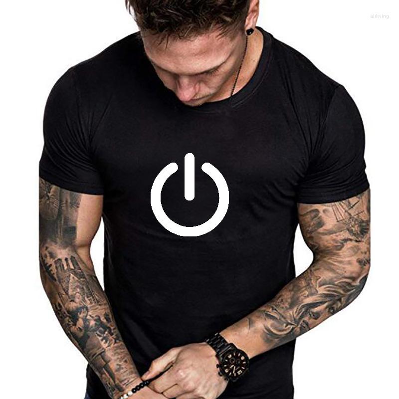 

Men' T Shirts Power Key Print Short Sleeve Shirt Man 2023 Streetwear Fashion Cotton T-shirt Plus Size Funny Summer, Green