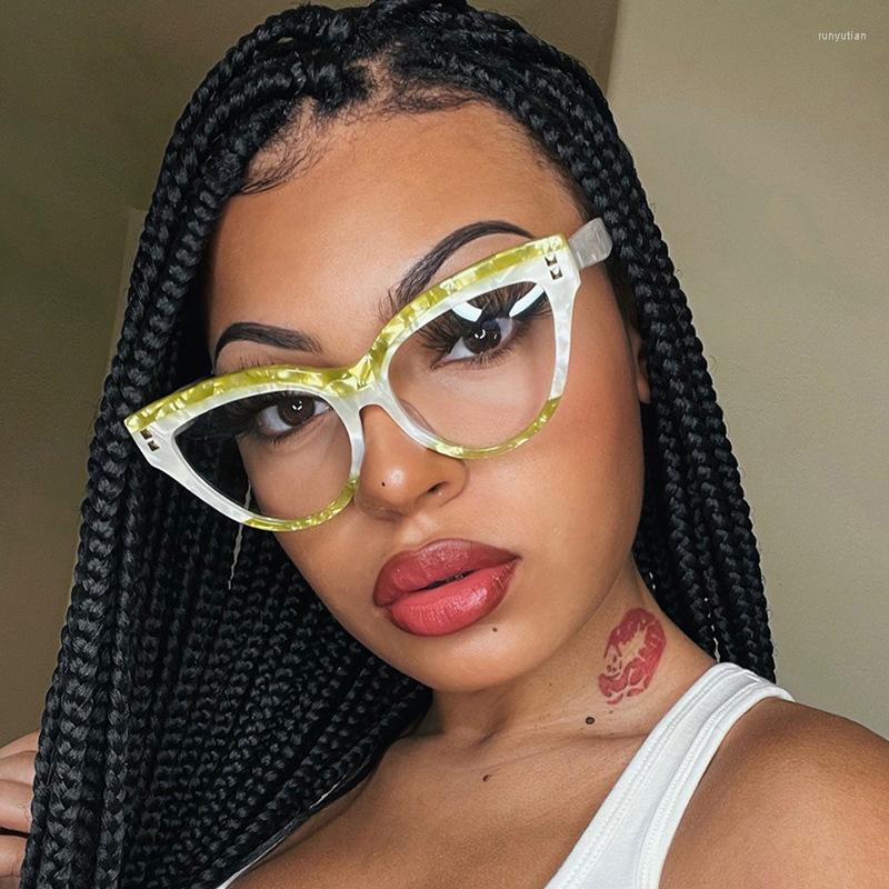 

Sunglasses Anti Blue Light Blocking Glasses Women Cat Eye Eyeglasses Frame Luxury Design Clear Computer Lady Optical Eyewear Frames