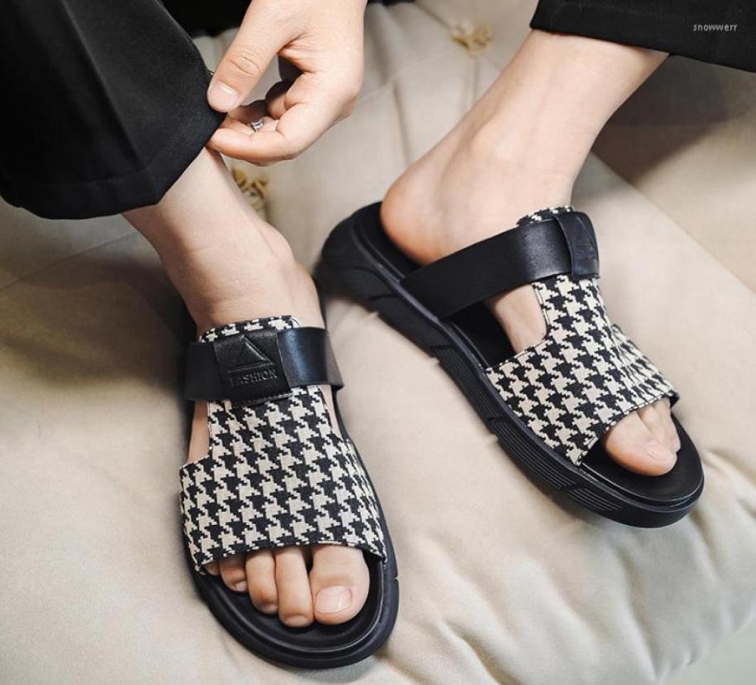 

Slippers Men Casual Outdoor NonSlip Fashion Genuine Leather Slipper Soft Comfy Flat Sandals5270440, Black