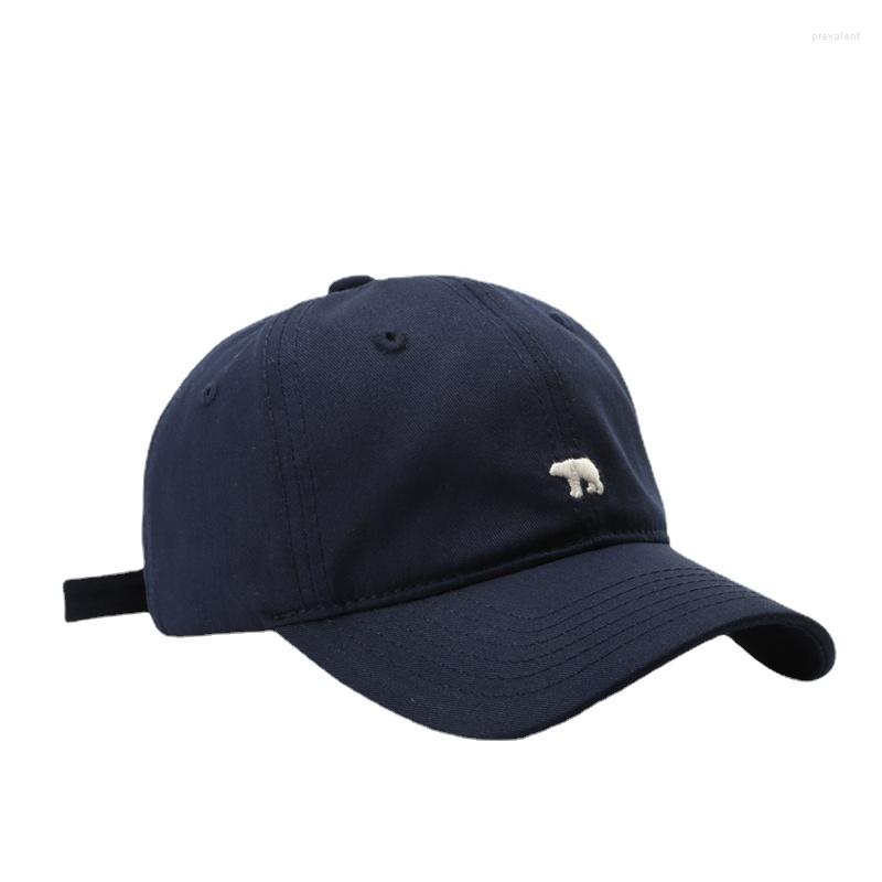 

Ball Caps Women's Baseball Embroidered Polar Bear Cotton Hat Adjustable Casual Visor Hats Solid For Men Versatile, Black