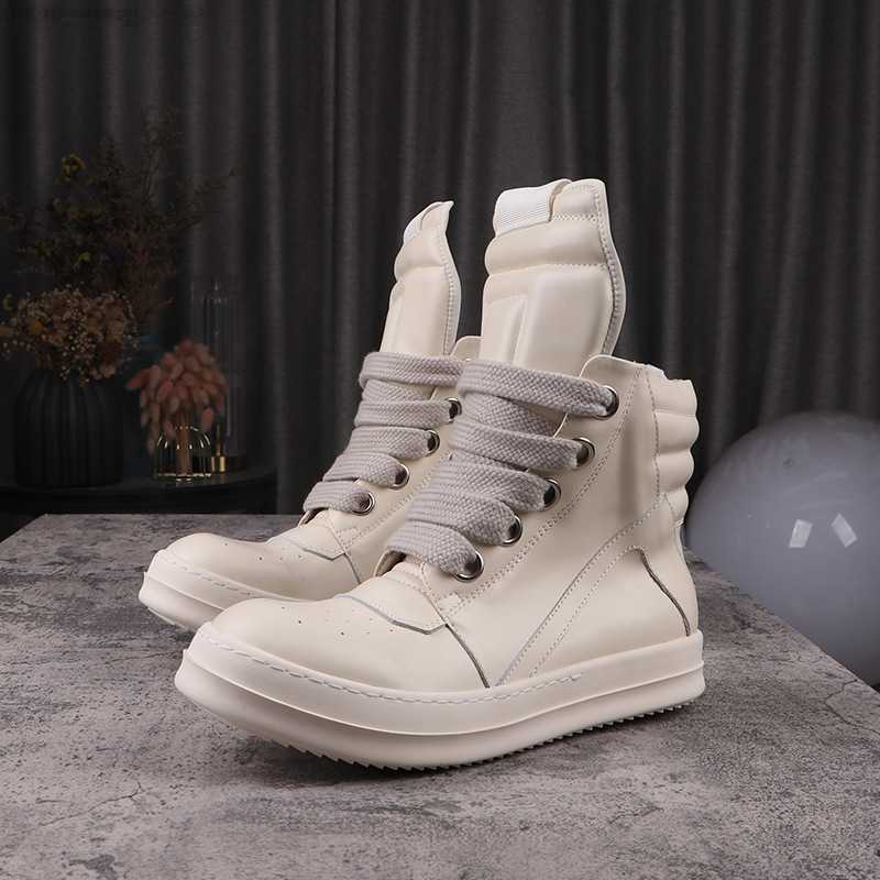 

High Rick Top Casual Shoes Man's Sneakers RO Owens Beige Women's Ankle Boot