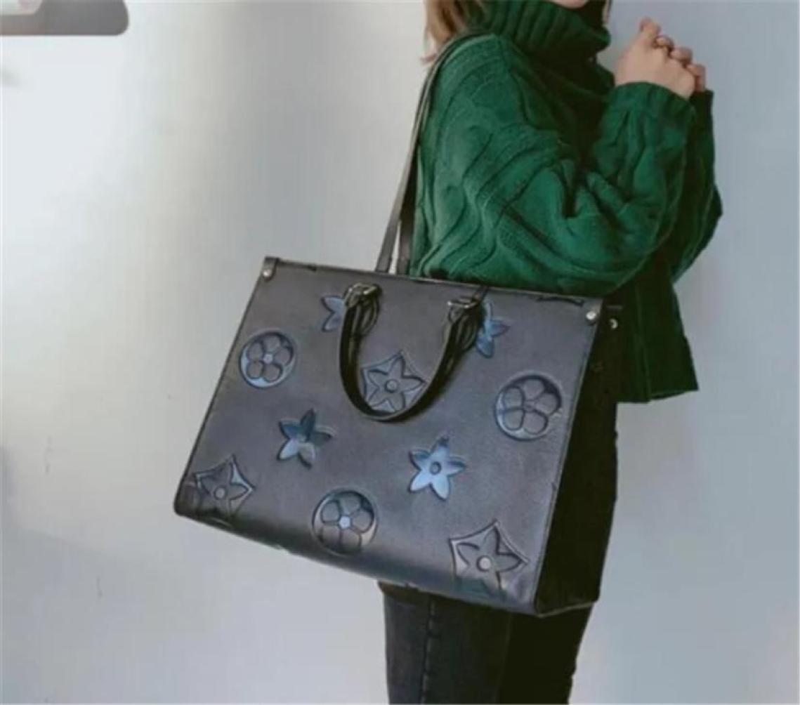 

2023 Evening Bags Onthego Large Capacity Totes Fashion Sac Femme Leather Designers Shoulder Bags Woman Handbag Handle Lady Shoppin8732301, Brown