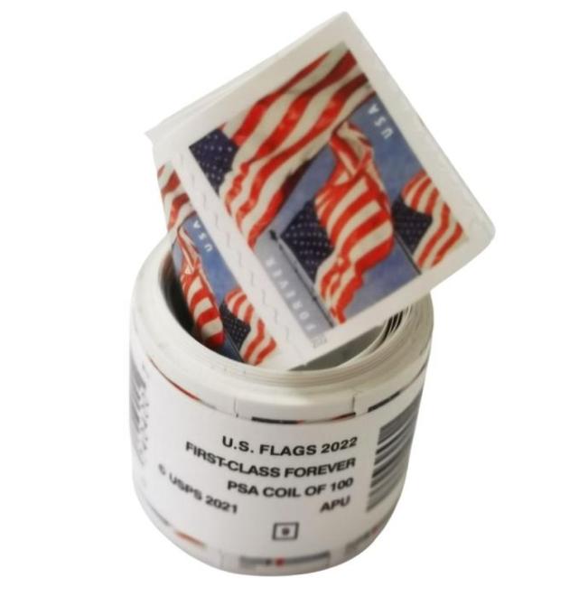 

Stamps US Flag Postal 2022 Roll Of 100 Us First Class Post Office For Mail Envelopes Letters Postcard Mailing Supplies Invitatio2722392, Green