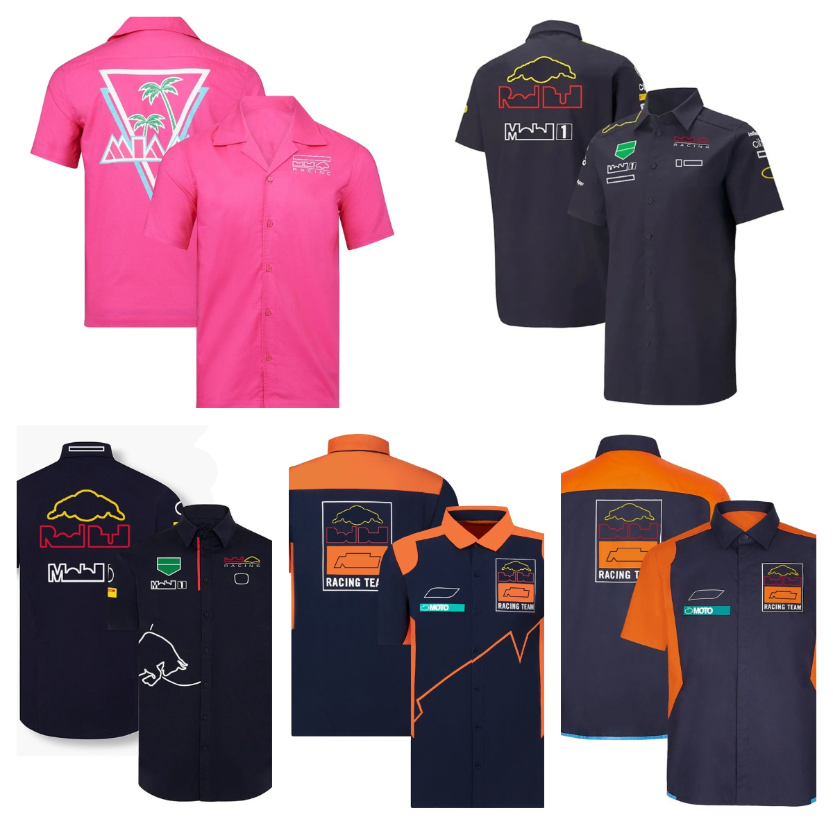 

F1 team uniform 2023 new short-sleeved shirt lapel shirt men's leisure sports racing T-shirt