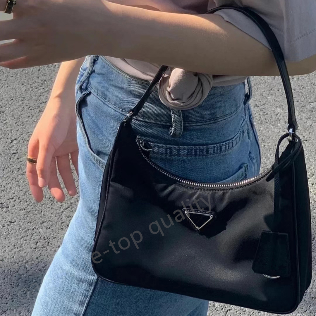 

Designer womens shoulder bags coin purse handbags zipper cardholder Underarm bag Re-Edition 3 Piece Set Nylon Chain Baguette hobo Triangle logo Crossbody bags, 2005 3-in-1-crossbody bag-black
