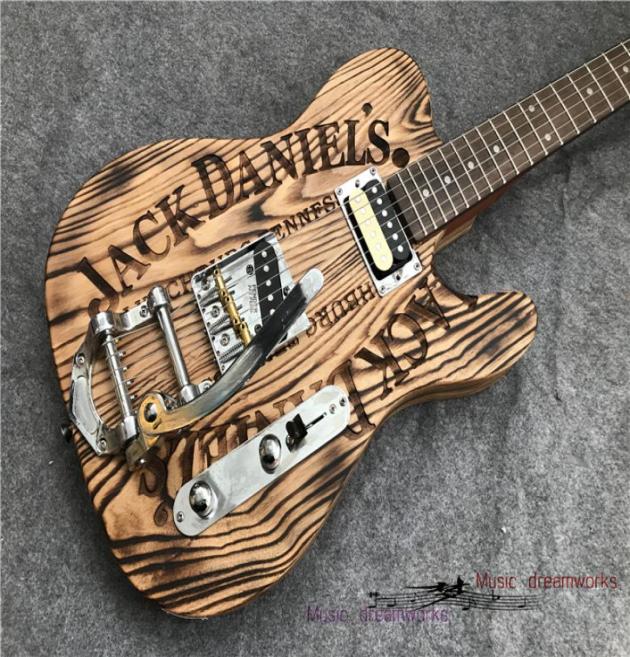 

New style electric guitar small jazz tremolo system Ash wood handmade heavy relic guitarTwo kinds bridge style color can custo8474436