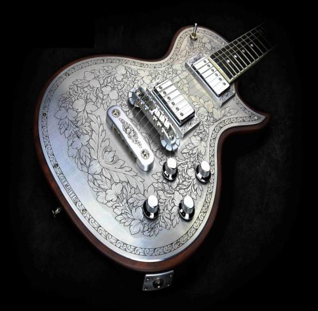 

Super Rare Maitis Casimere MFP22 Metal Front Natural Electric Guitar Flower Top Satin Finished9592002