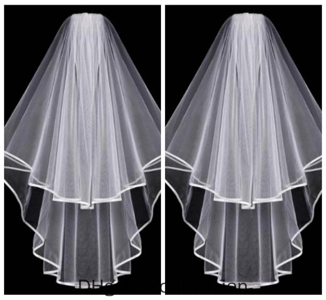 

Simple Short White ivory Bridal Veil 2020 Two Layers With Comb Bridal Wedding Accessories Hair Accessories2098784