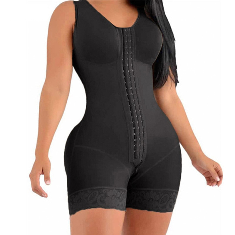

Europe And The United States Body Shaping Jumpsuit Zipper Open Crotch Body Shaping Pants Waist Collection Buttock Lifting Pants Postpartum Large Size Body Corset, Black