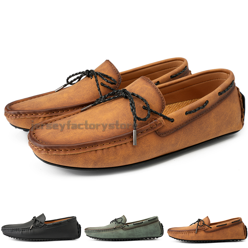 

Fashion Mens Casual Shoes Drive Comfortable Breathable Daily Men Leather Scrub Hundred Leisure Black Slip On Man Lazy Overshoes Sneakers Jogging Walking Shoe B0154, Color-3