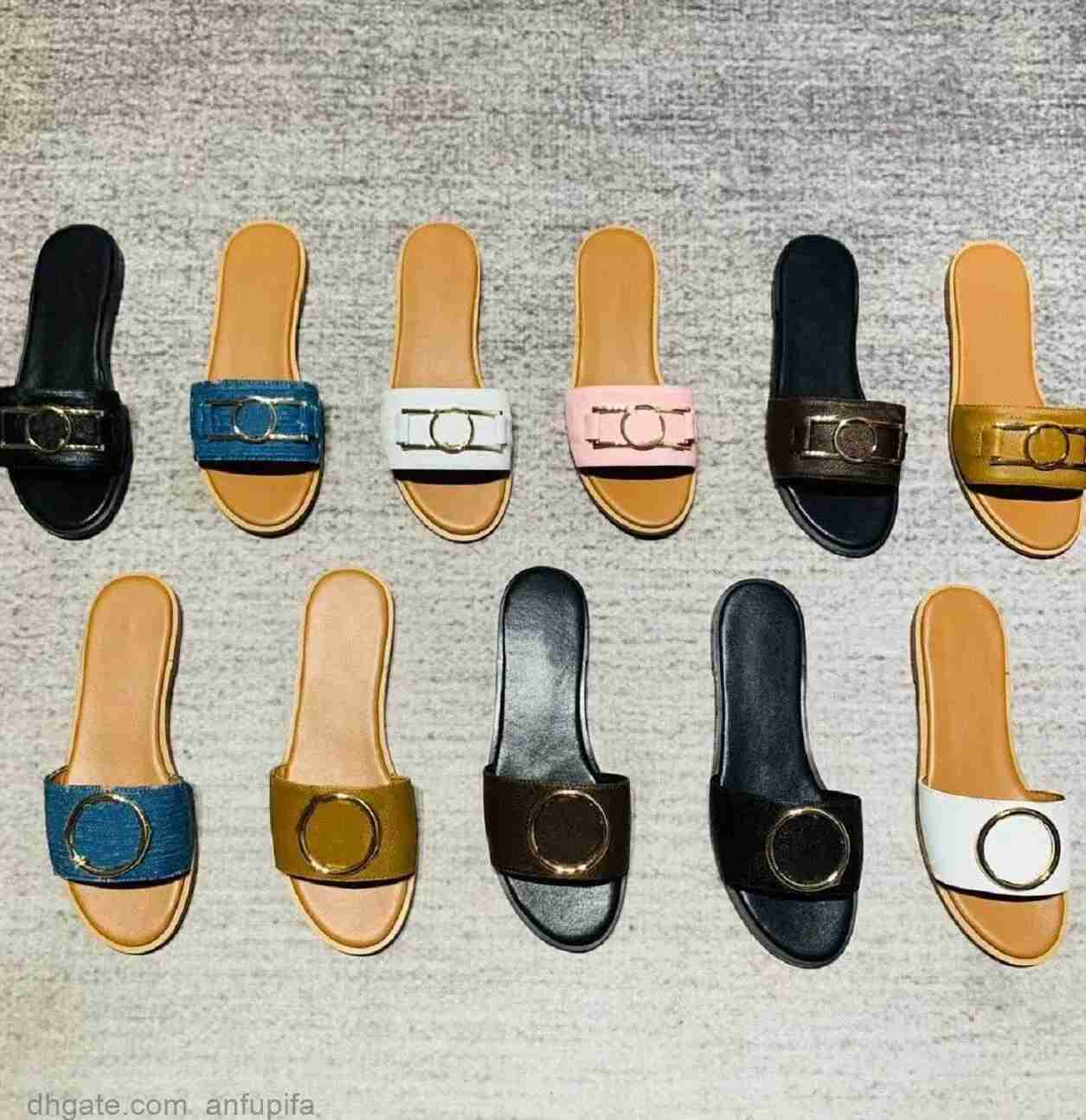 

Designer Classic Flat Slippers PU Leather Sandal Top Quality Letter Printing Summer Sandals Wear-Resisting Outdoor Flip Flops Fashion, 01