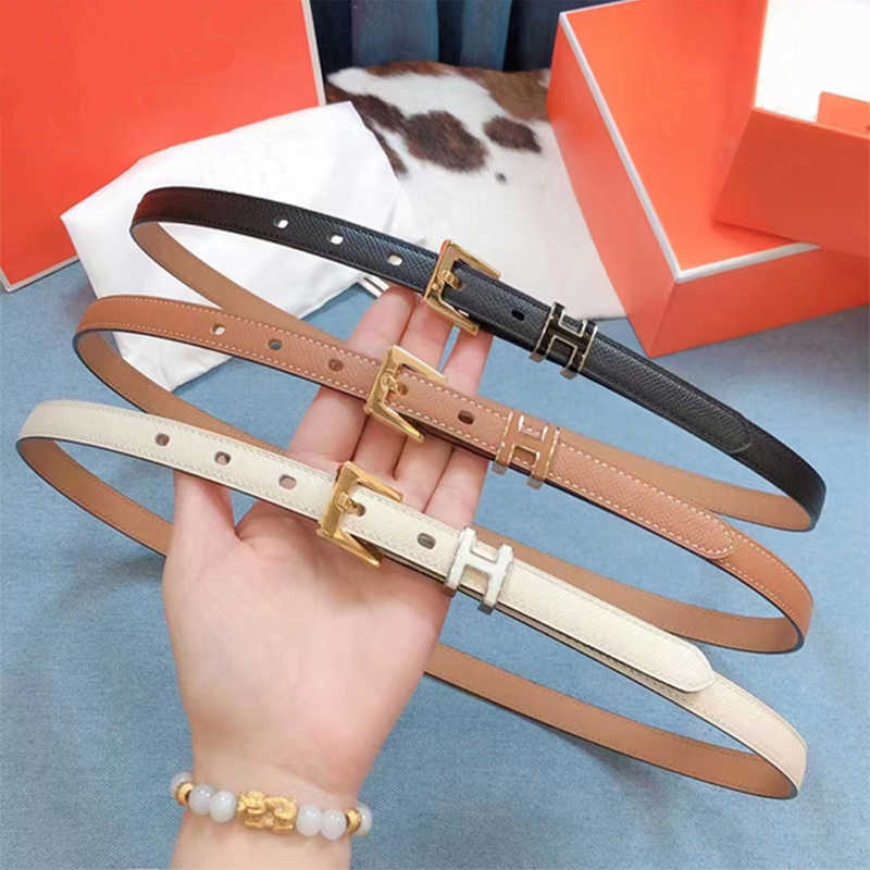 

Designer Genuine leather narrow version H family women's waistband enamel buckle belt decoration dress small suit fashionable commuting versatile